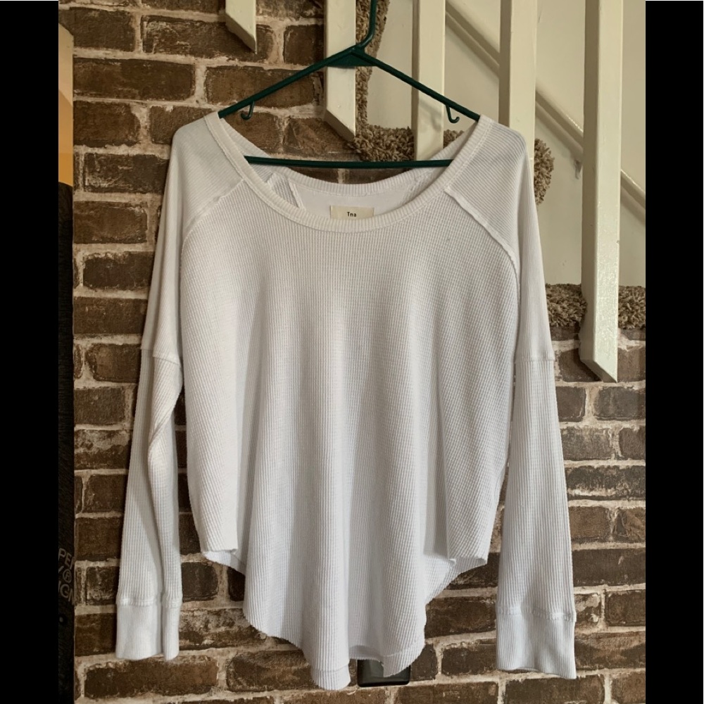 TNA women’s white waffle long sleeve